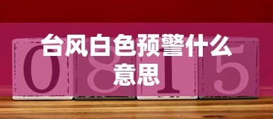 台风白色预警什么意思